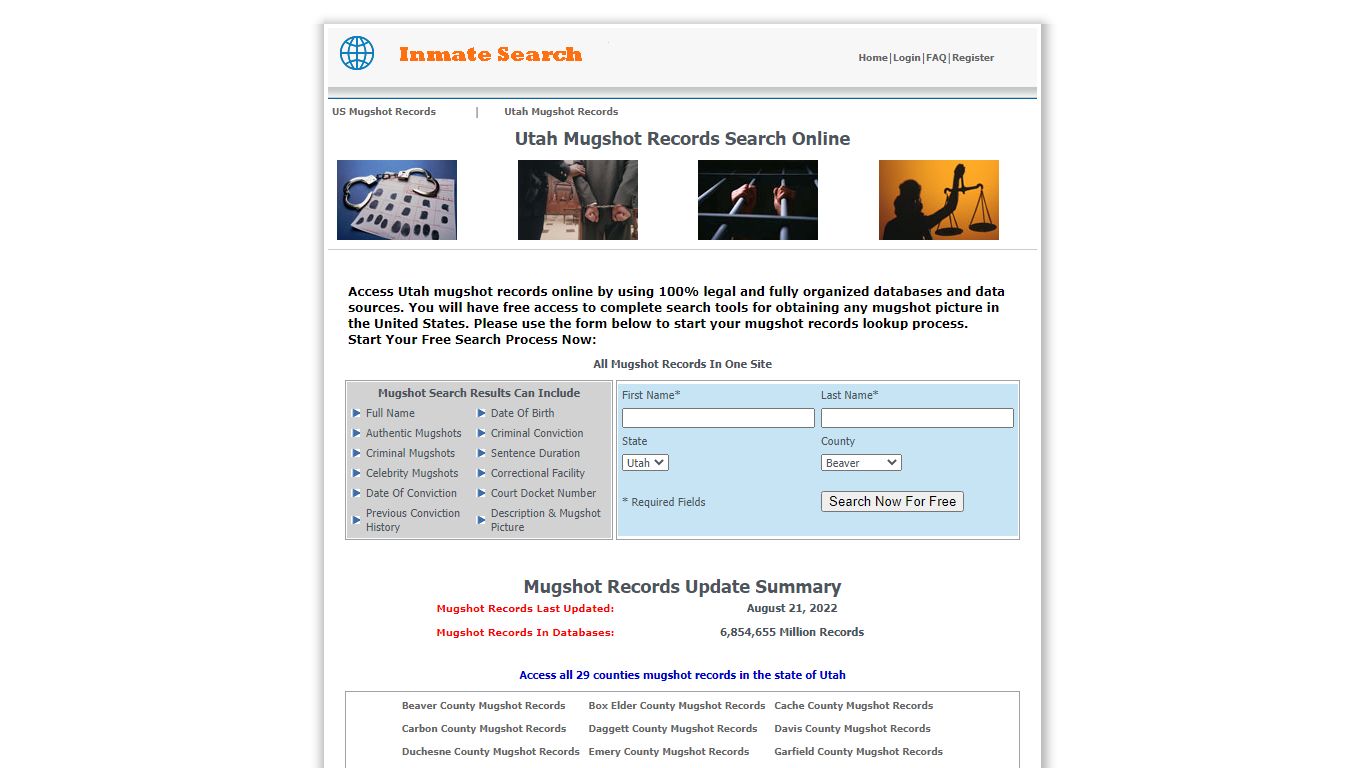 Utah Mugshot Records Search - UT Mugshot Records - Inmate-search.org